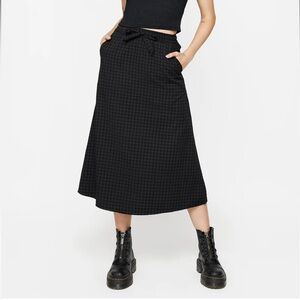 NWOT Disturbia Black Check Midi Skirt US 8